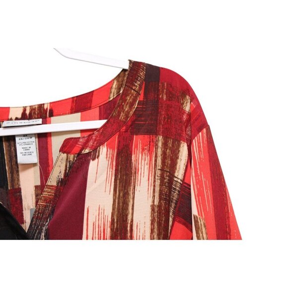 NWT Catherines Blouse Size 3X 26W 28W Abstract Button Front Stretch Career Boho - Picture 6 of 15